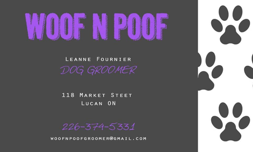 Woof N Poof Grooming | Box 887, 118 Market St, Lucan, ON N0M 2J0, Canada | Phone: (226) 374-5331