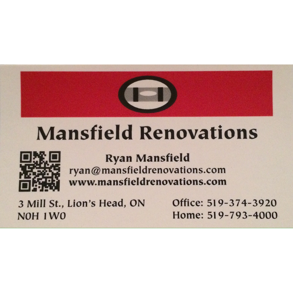 Mansfield Renovations | 3 Mill St, Lions Head, ON N0H 1W0, Canada | Phone: (519) 374-3920