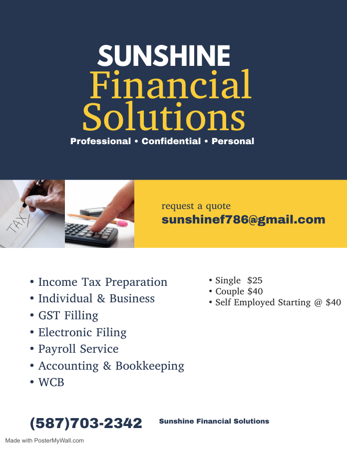 Sunshine Financial Solutions | 235105 Wrangler Dr #29, Alberta T1X 0K3, Canada | Phone: (587) 703-2342