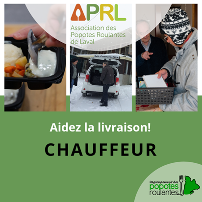 Association des popotes roulantes de Laval | 1870, rue Michelin Bureau : APRL, Laval, QC H7L 4R3, Canada | Phone: (579) 934-3980