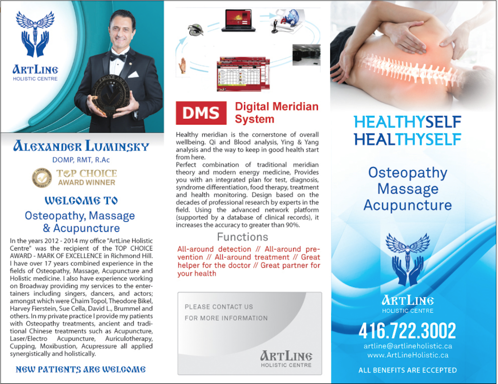 ArtLine Holistic Centre, Osteopathy, Massage, Acupuncture | 8 Craigleith Crescent, Richmond Hill, ON L4E 2S2, Canada | Phone: (416) 722-3002