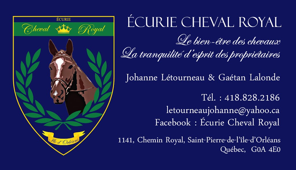 Écurie Cheval Royal | 1141 Chem. Royal, Saint-Pierre, QC G0A 4E0, Canada | Phone: (418) 828-2186