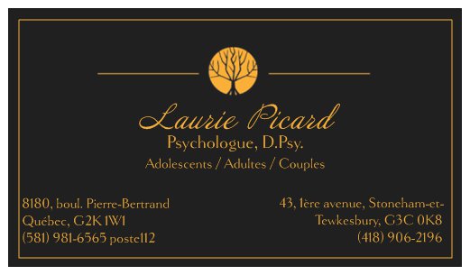 Laurie Picard, psychologue | 43 1re Avenue, Stoneham-et-Tewkesbury, QC G3C 0K8, Canada | Phone: (418) 906-2196