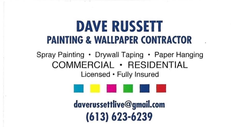 Russett Painting & Drywall | 451 Madawaska Blvd, Arnprior, ON K7S 3G7, Canada | Phone: (613) 623-6239