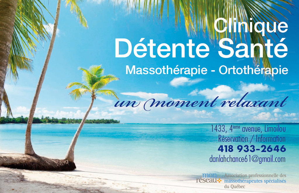 Clinique Détente Santé Limoilou | 1433 4e Avenue, Québec, QC G1J 3B9, Canada | Phone: (418) 933-2646