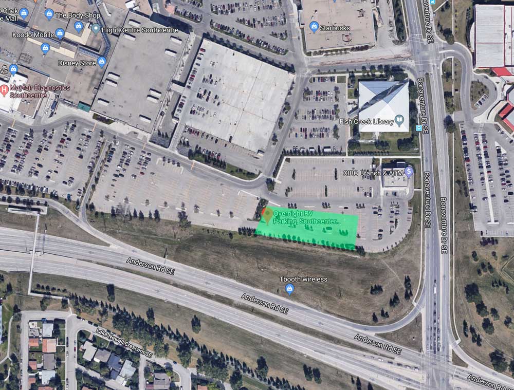 Overnight RV Parking, Southcenter Mall - Calgary | 100 Anderson Rd SE, Calgary, AB T2J 3V1, Canada | Phone: (403) 271-7670