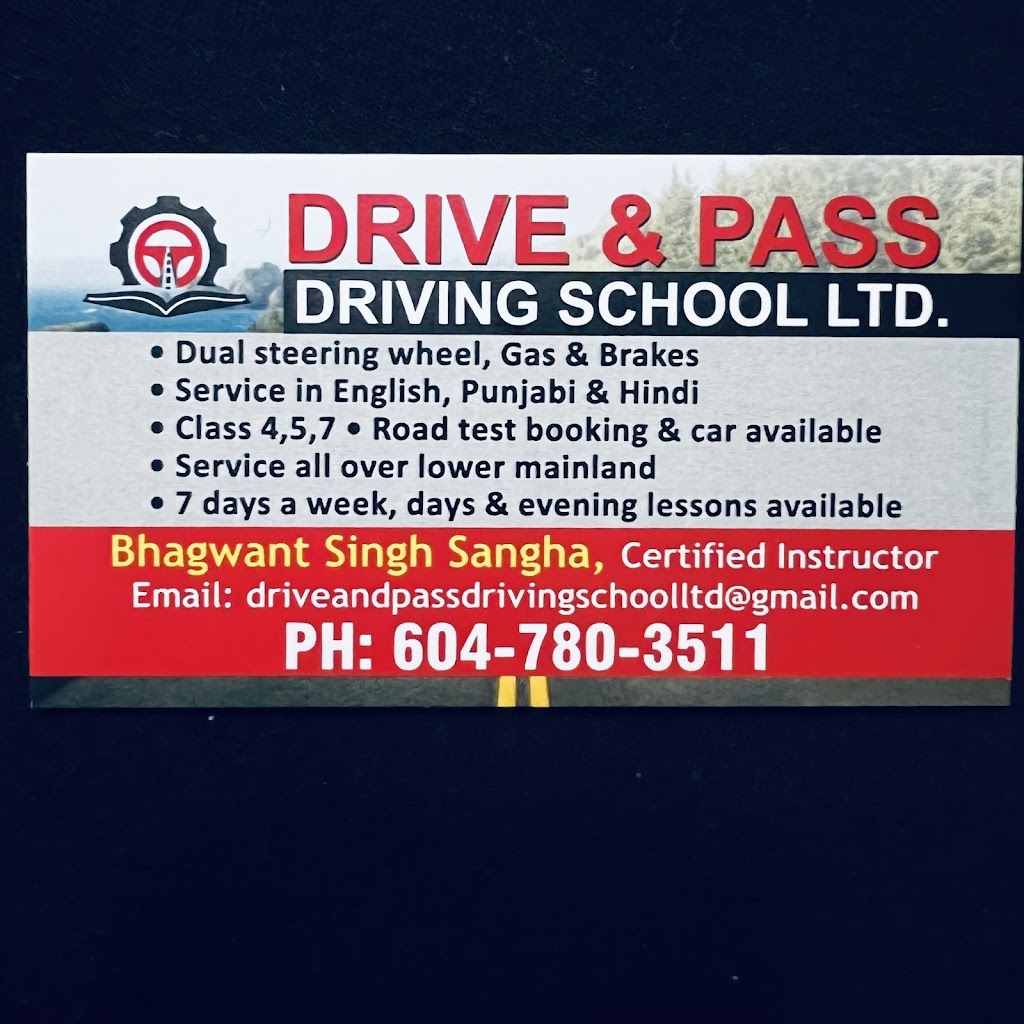 DRIVE AND PASS DRIVING SCHOOL LTD. | 9132 138 St, Surrey, BC V3V 7Y5, Canada | Phone: (604) 780-3511