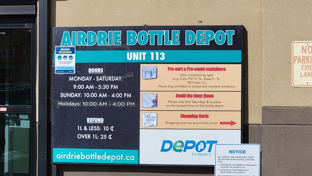 Airdrie Bottle Depot | 2958 Main St SE, Airdrie, AB T4B 3G4, Canada | Phone: (403) 948-3202