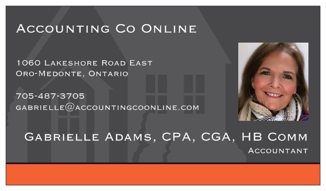 Gabrielle Adams, MBA, CPA, CGA, HB Comm | 1060 Lakeshore Rd E, Hawkestone, ON L0L 1T0, Canada | Phone: (705) 487-3705