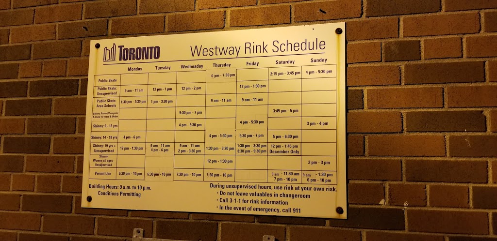 Westway Outdoor Rink | 175 The Westway, Etobicoke, ON M9P 2C2, Canada | Phone: (416) 338-4386