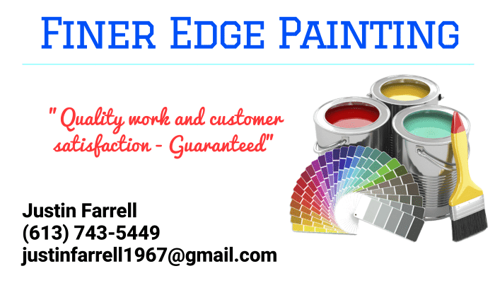 Finer Edge Painting | 5 May Ave, Belleville, ON K8P 2N8, Canada | Phone: (613) 743-5449