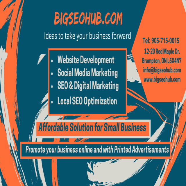 bigseohub Digital Marketing Consultant, Website/app Development | 20 Red Maple Dr unit 12, Brampton, ON L6X 4N7, Canada | Phone: (905) 715-0015