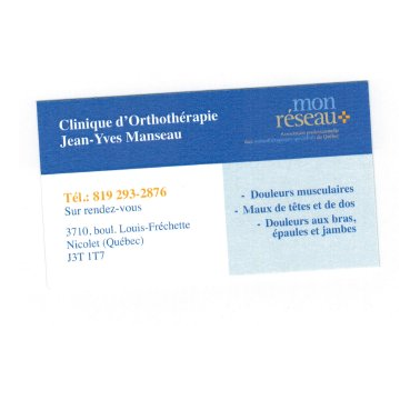 Clinique dOrthothérapie Jean-Yves Manseau | 3710 Boul Louis-Fréchette, Nicolet, QC J3T 1T7, Canada | Phone: (819) 293-2876