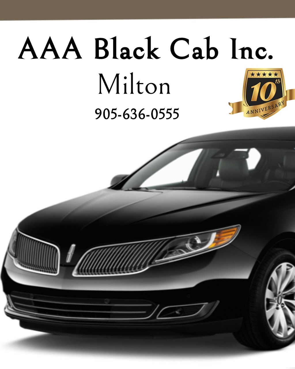 AAA Black Cab Milton Taxi Service | 8212 Esquesing Line, Milton, ON L9T 2X9, Canada | Phone: (905) 636-0555