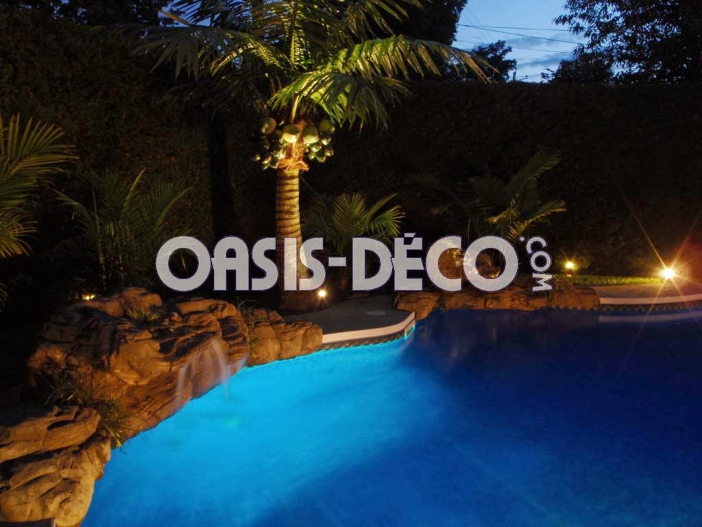 Oasis-Deco = Chute pour piscine / pool waterfall / Palmier palm  | 742 Boulevard Industriel #104, Blainville, QC J7C 3V4, Canada | Phone: (514) 248-0928