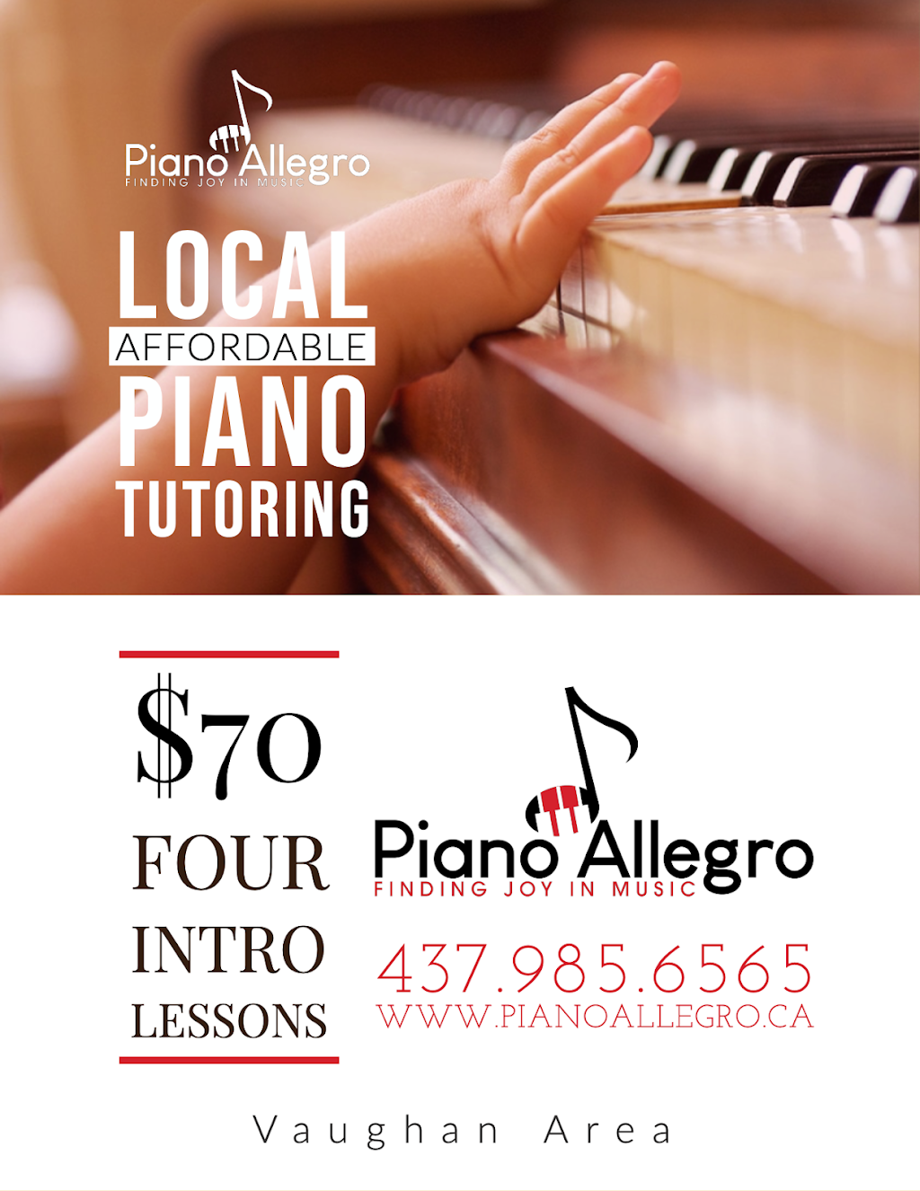 Piano Allegro | 226 Via Teodoro, Woodbridge, ON L4H 0X6, Canada | Phone: (437) 985-6565