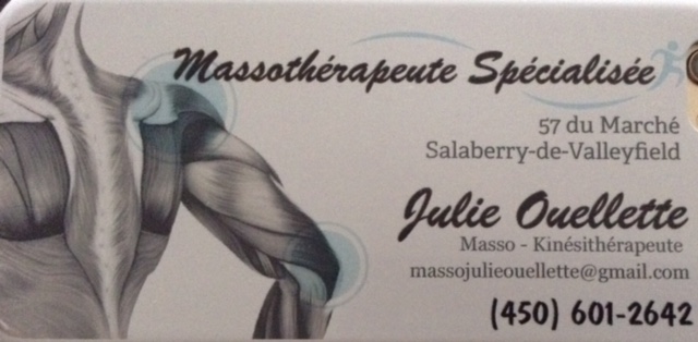 Massothérapeute Spécialisée Julie Ouellette | 57 Rue Véber, Salaberry-de-Valleyfield, QC J6T 5L9, Canada | Phone: (450) 601-2642