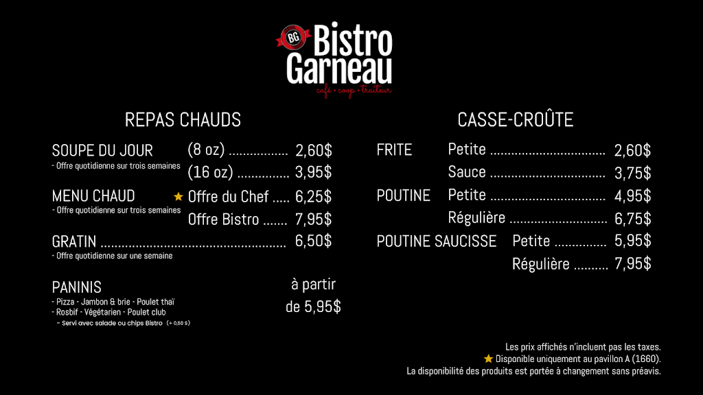 Bistro Garneau | 1660 Bd de lEntente, Québec, QC G1S 4S3, Canada | Phone: (418) 681-8134