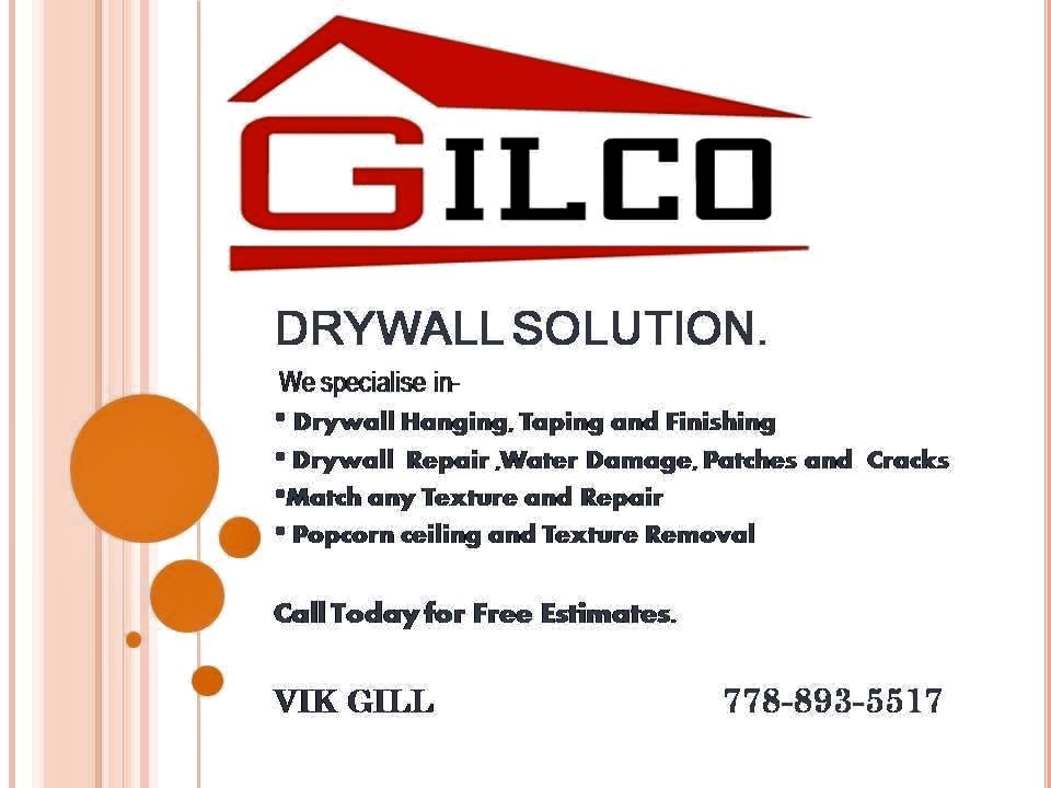 Gilco Drywall Solutions | 10320 Scotsdale Ave, Richmond, BC V7E 3V1, Canada | Phone: (778) 893-5517