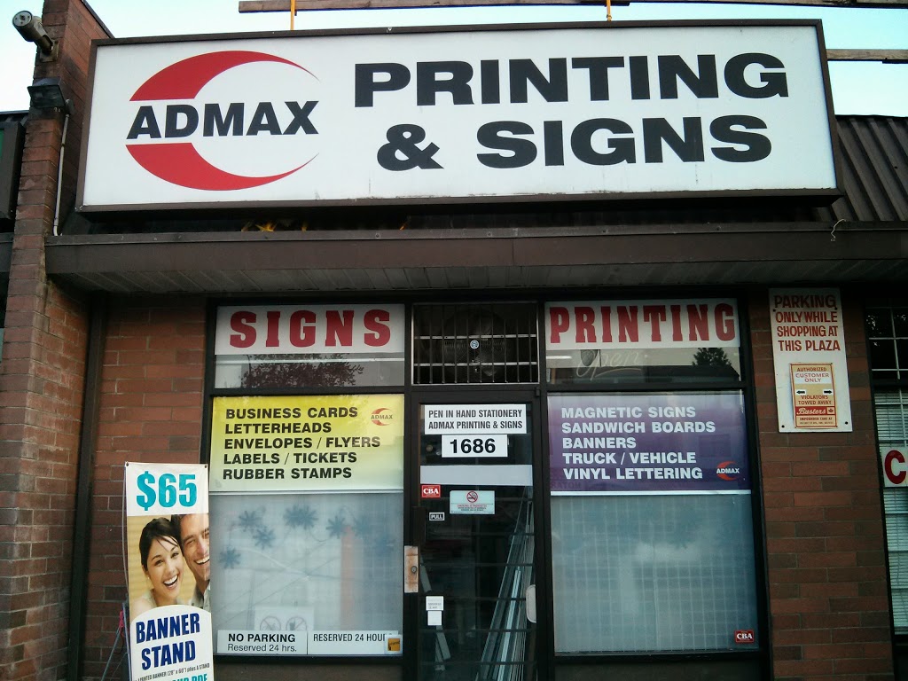 Admax Printing & Signs | 2992 E 22nd Ave, Vancouver, BC V5M 2Y4, Canada | Phone: (604) 874-9022