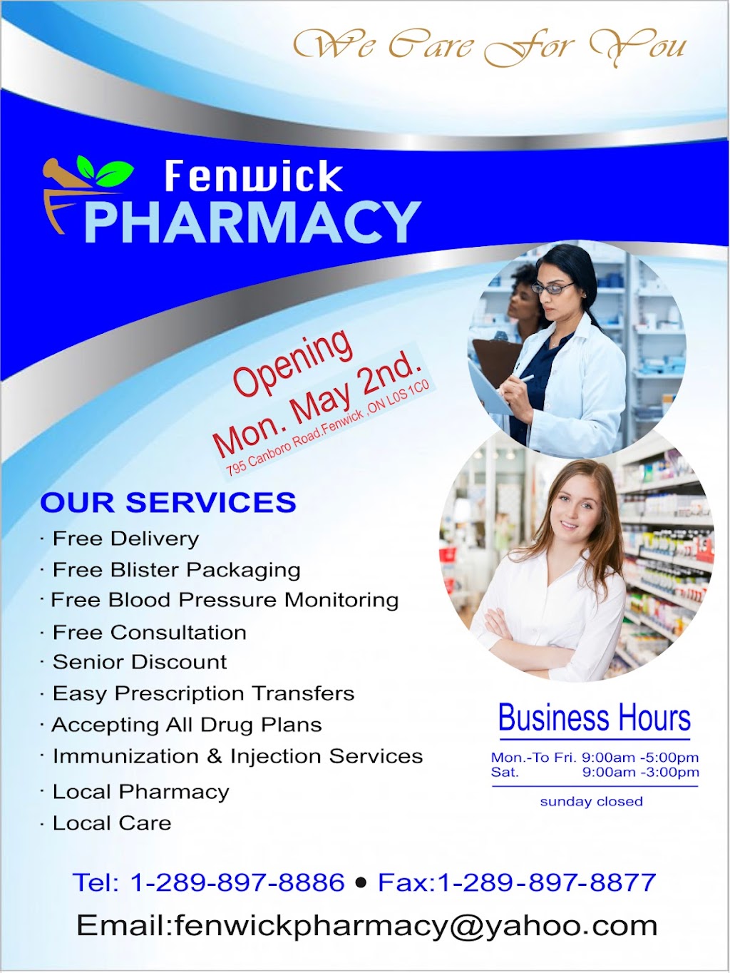 Fenwick pharmacy | 795 Canboro Rd, Pelham, ON L0S 1C0, Canada | Phone: (289) 897-8886