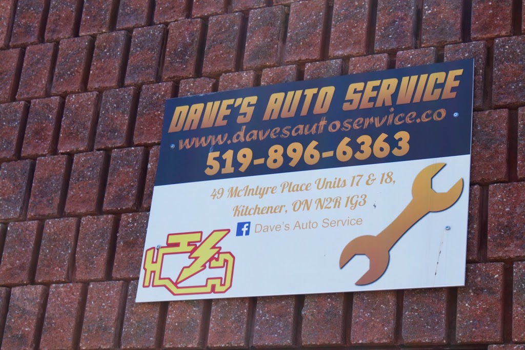 Daves Auto Service | 49 McIntyre Pl #18, Kitchener, ON N2R 1G3, Canada | Phone: (519) 896-6363