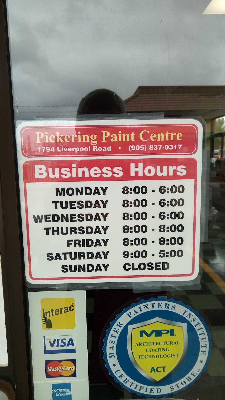 Pickering Paint Centre | 1794 Liverpool Rd, Pickering, ON L1V 4G7, Canada | Phone: (905) 837-0317