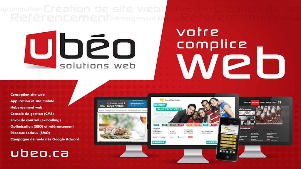 Ubéo solutions web | 13865B Bd Lacroix, Saint-Georges, QC G5Y 1P6, Canada | Phone: (418) 221-7688