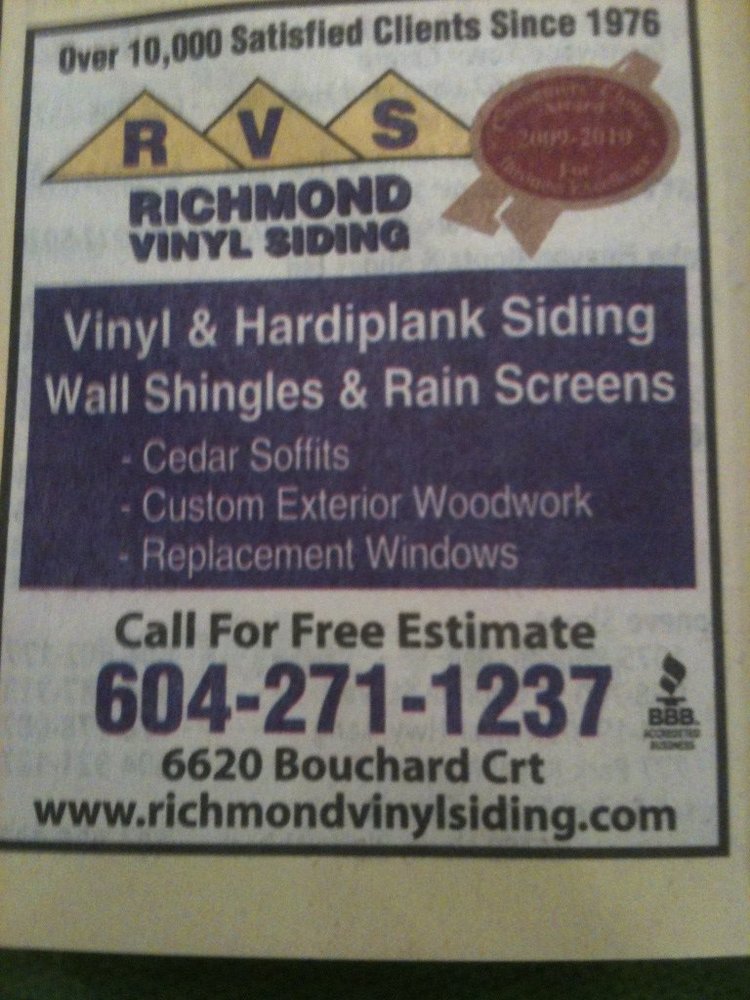 Richmond Vinyl Siding Ltd | 6620 Bouchard Ct, Richmond, BC V7C 5H4, Canada | Phone: (604) 271-1237