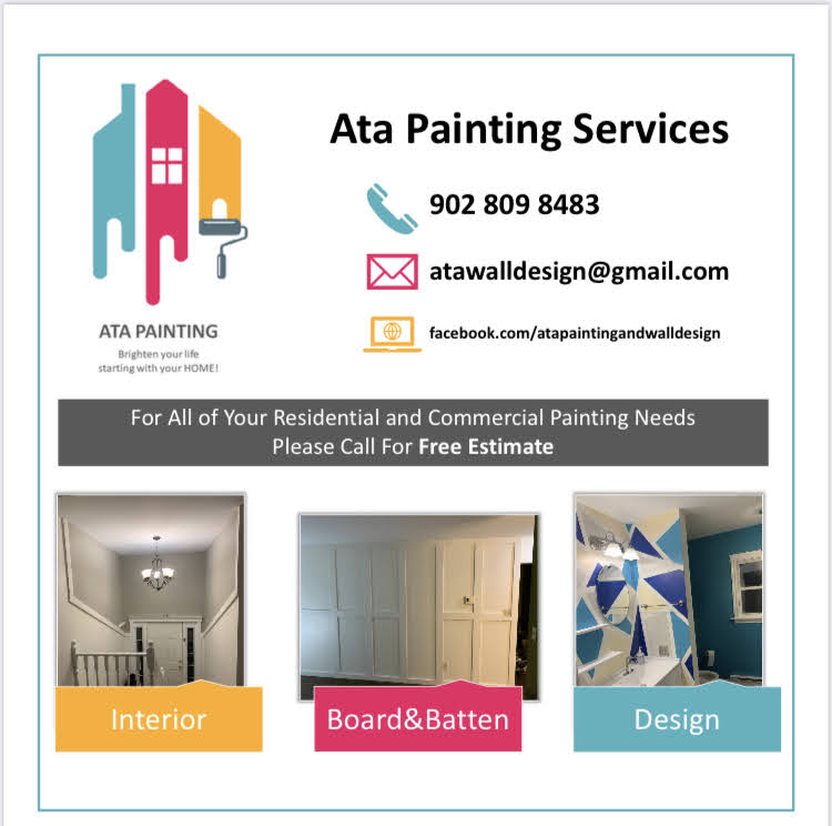 Ata Painting and Wall Design Services | 320 Lakeview Ave, Middle Sackville, NS B4E 3B6, Canada | Phone: (902) 809-8483