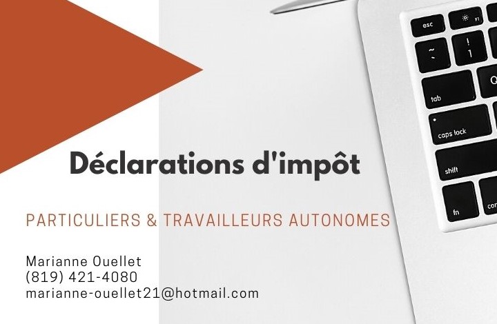 Service de comptabilité Marianne Ouellet | 6 Rue Airville N, Mont-Blanc, QC J0T 2G0, Canada | Phone: (819) 421-4080