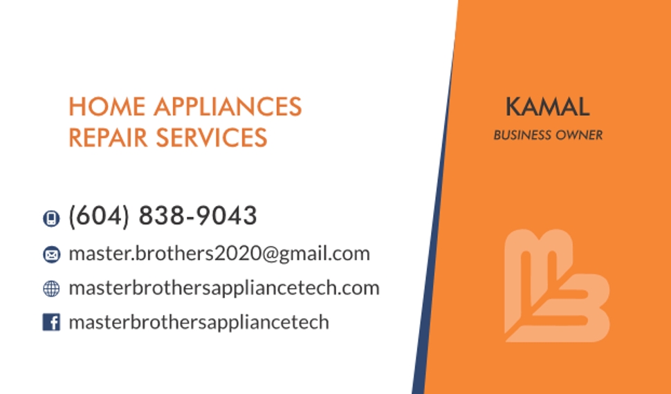 MasterBrothers Appliance Tech | 11348 82 Ave, Delta, BC V4C 2C1, Canada | Phone: (604) 838-9043