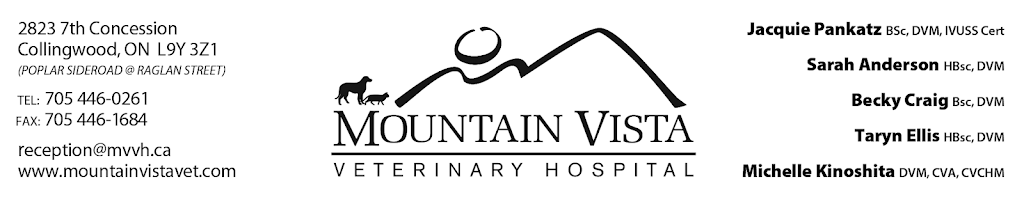 Mountain Vista Veterinary Hospital | 2823 7th Concession, Collingwood, ON L9Y 3Z1, Canada | Phone: (705) 446-0261