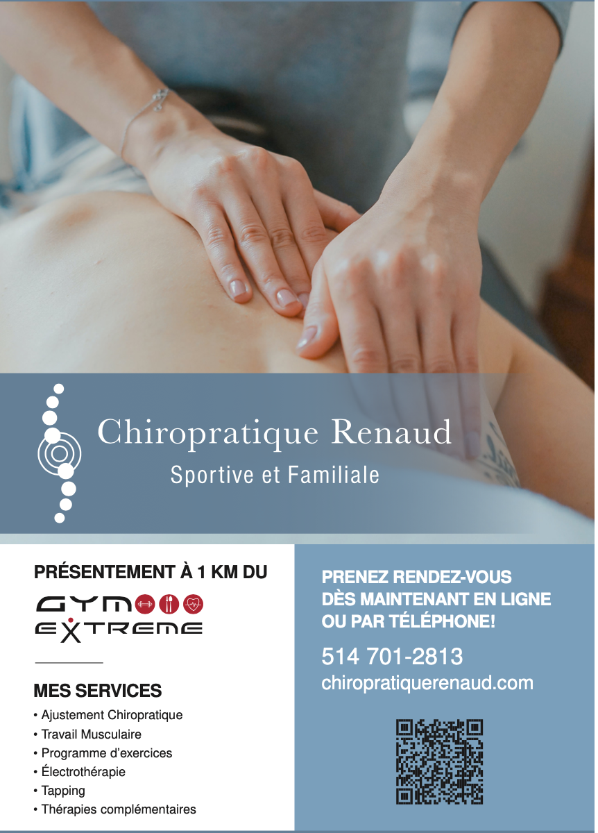 Chiropratique Renaud | 164 Rue Saint-Louis Local 16, Saint-Eustache, QC J7R 1Y3, Canada | Phone: (514) 701-2813