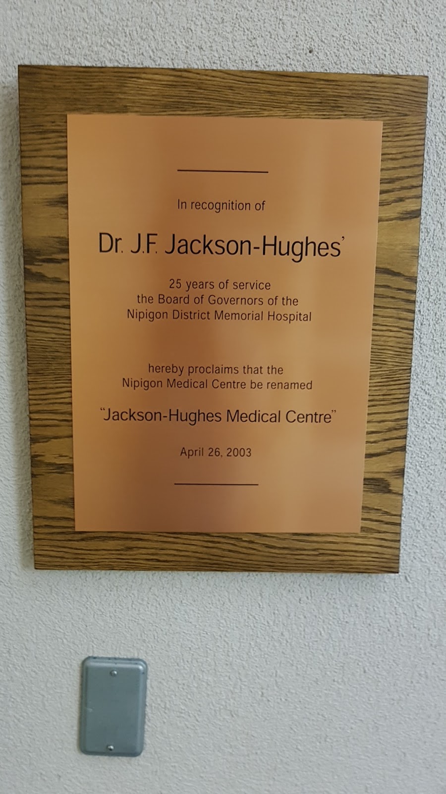 John Jackson-Hughes Medical Centre | 123 Hogan Rd, Nipigon, ON P0T, Canada | Phone: (807) 887-5252