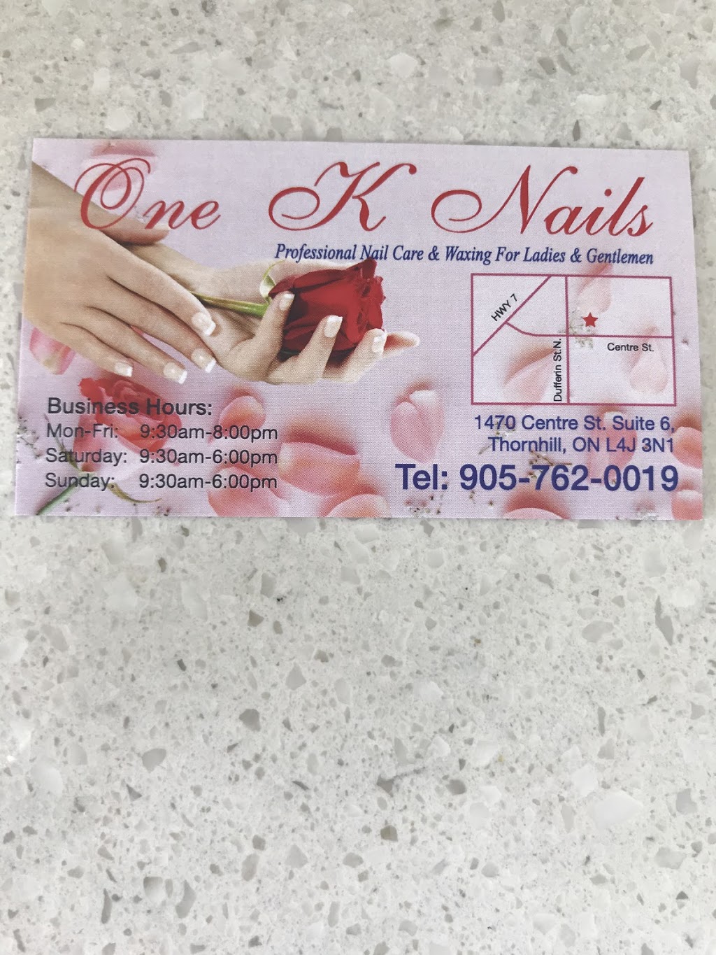 One K Nails | 1470 Centre St Unit 6, Thornhill, ON L4J 3N1, Canada | Phone: (905) 762-0019