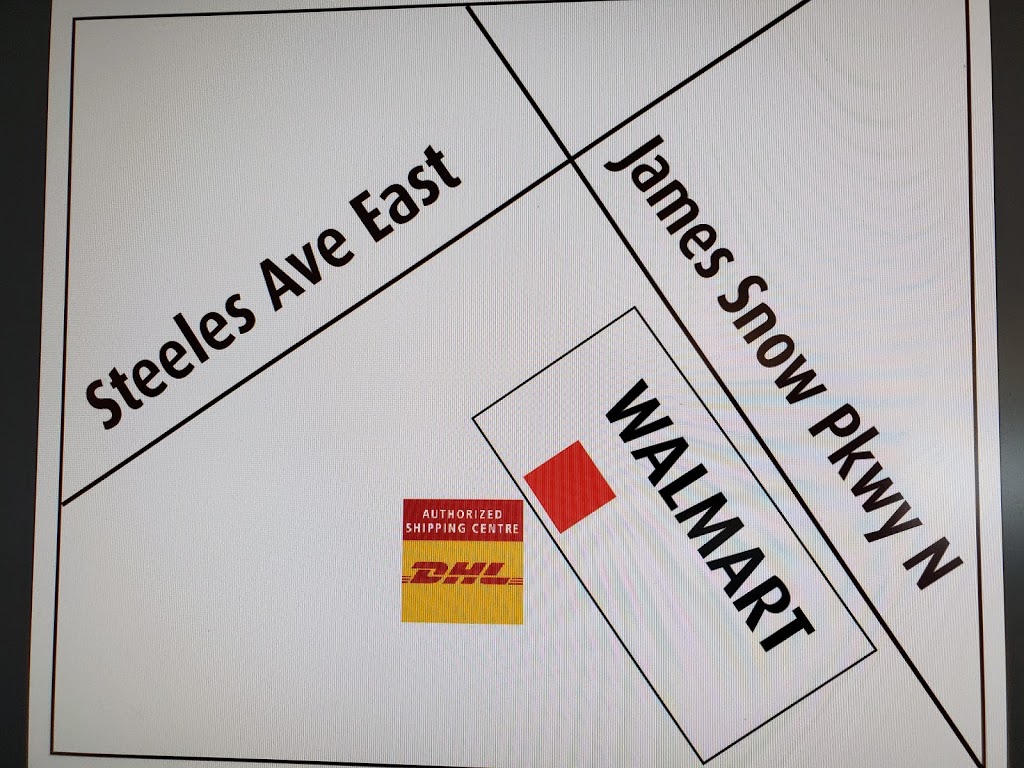 DHL Authorized Shipping Centre(inside Walmart) 7 days a week | 1280 STEELES AVE. E Located in: Walmart Milton Supercentre, Milton, ON L9T 6R1, Canada | Phone: (905) 875-5001