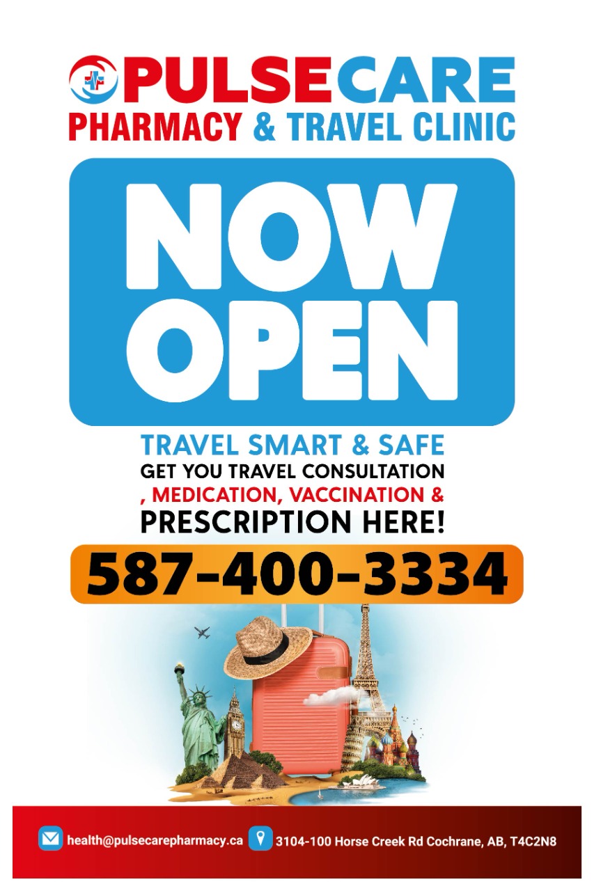 Pulse Care Pharmacy & Travel Clinic | 100 Horse Creek Rd #3104, Cochrane, AB T4C 2N8, Canada | Phone: (587) 400-3334