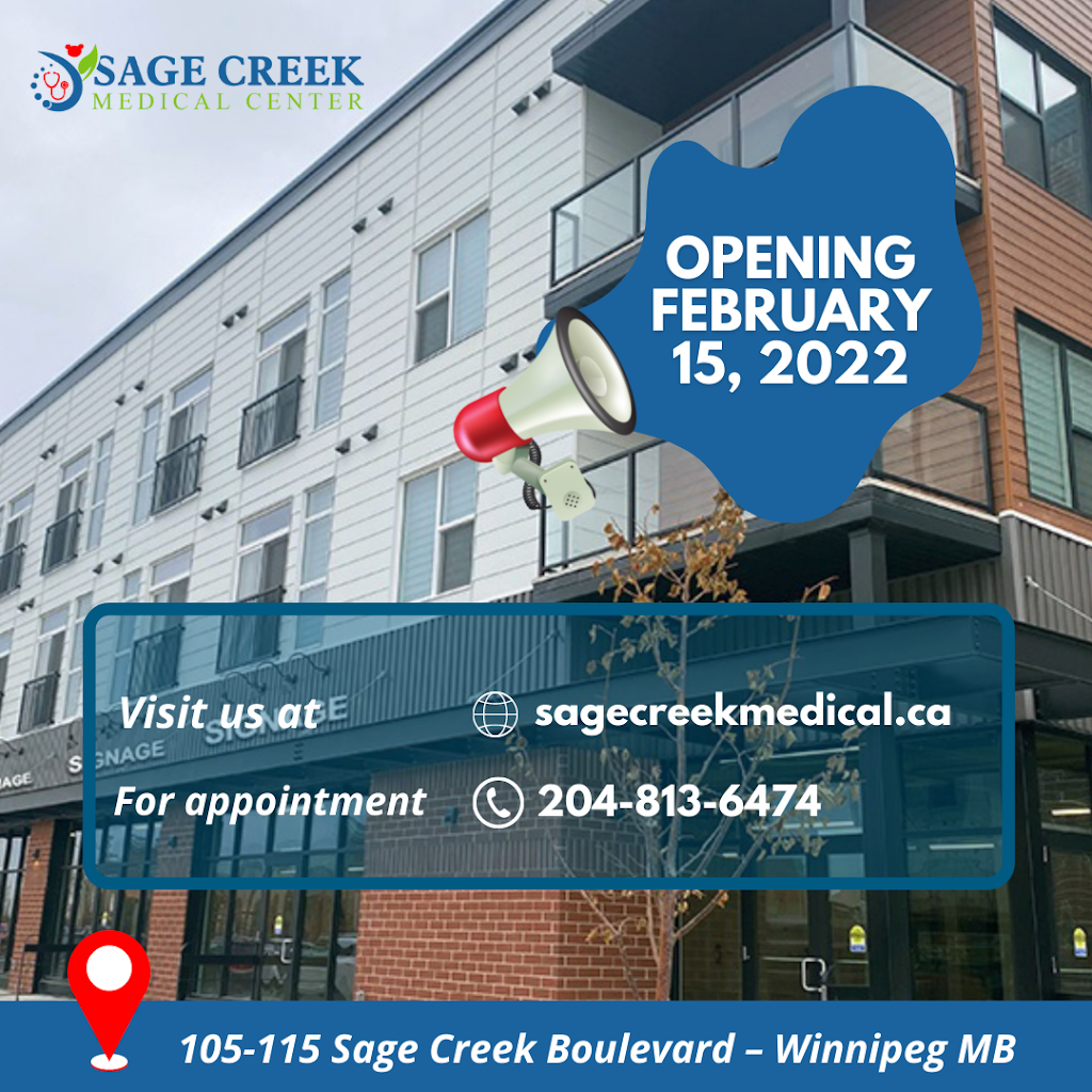 Sage Creek Medical Center | 115 Sage Creek Blvd #105, Winnipeg, MB R3X 0J6, Canada | Phone: (204) 813-6474