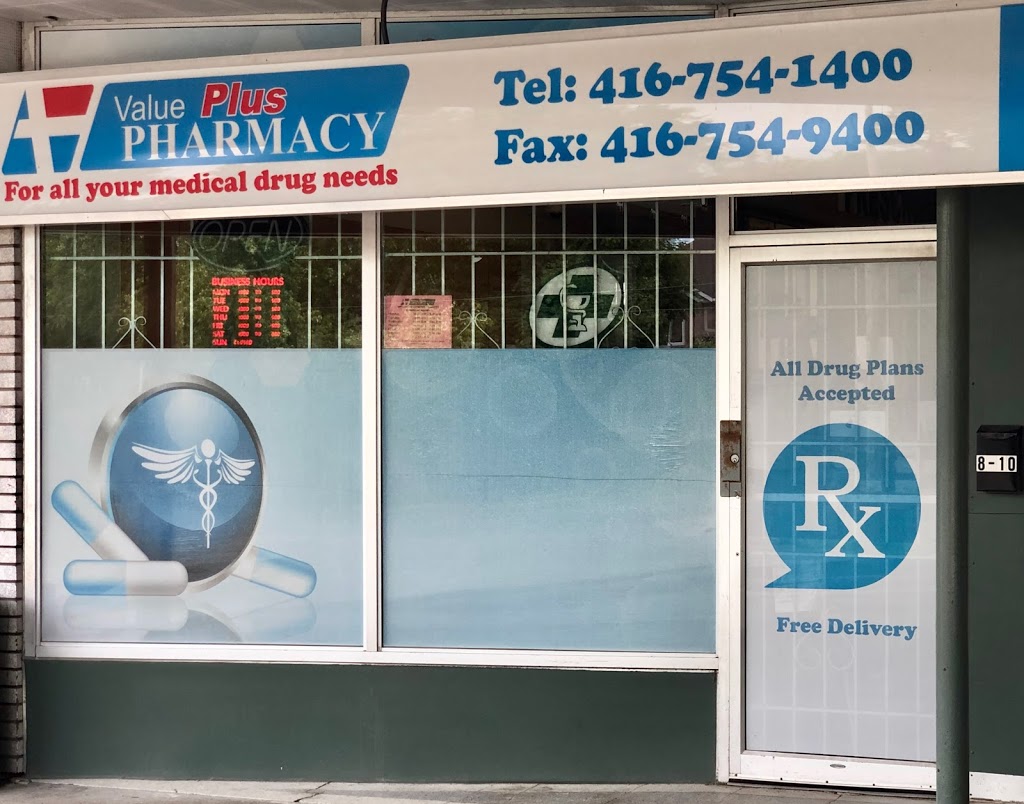 ValuePlus Pharmacy | 2677 Kennedy Rd Unit 8, Scarborough, ON M1T 3H8, Canada | Phone: (416) 754-1400