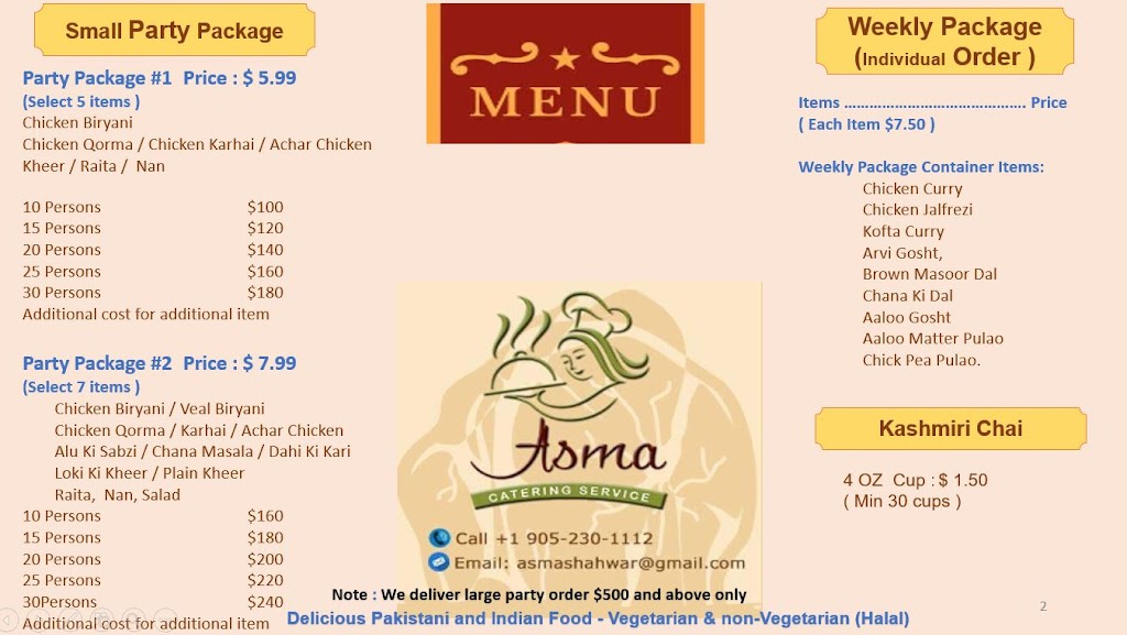 Asma Catering Service- Halal (TORONTO - GTA ) | Brampton, ON L6X 0S7, Canada | Phone: (905) 230-1112