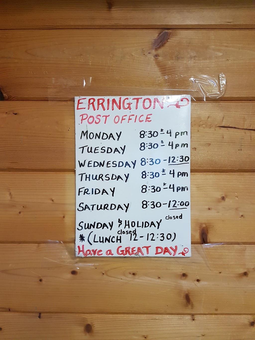 Errington Post Office | 1544 Grafton Ave, Errington, BC V0R 1V0, Canada | Phone: (250) 951-0294