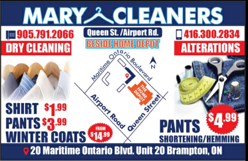 Mary Cleaners | 20 Maritime Ontario Blvd, Brampton, ON L6S 0C2, Canada | Phone: (905) 791-2066