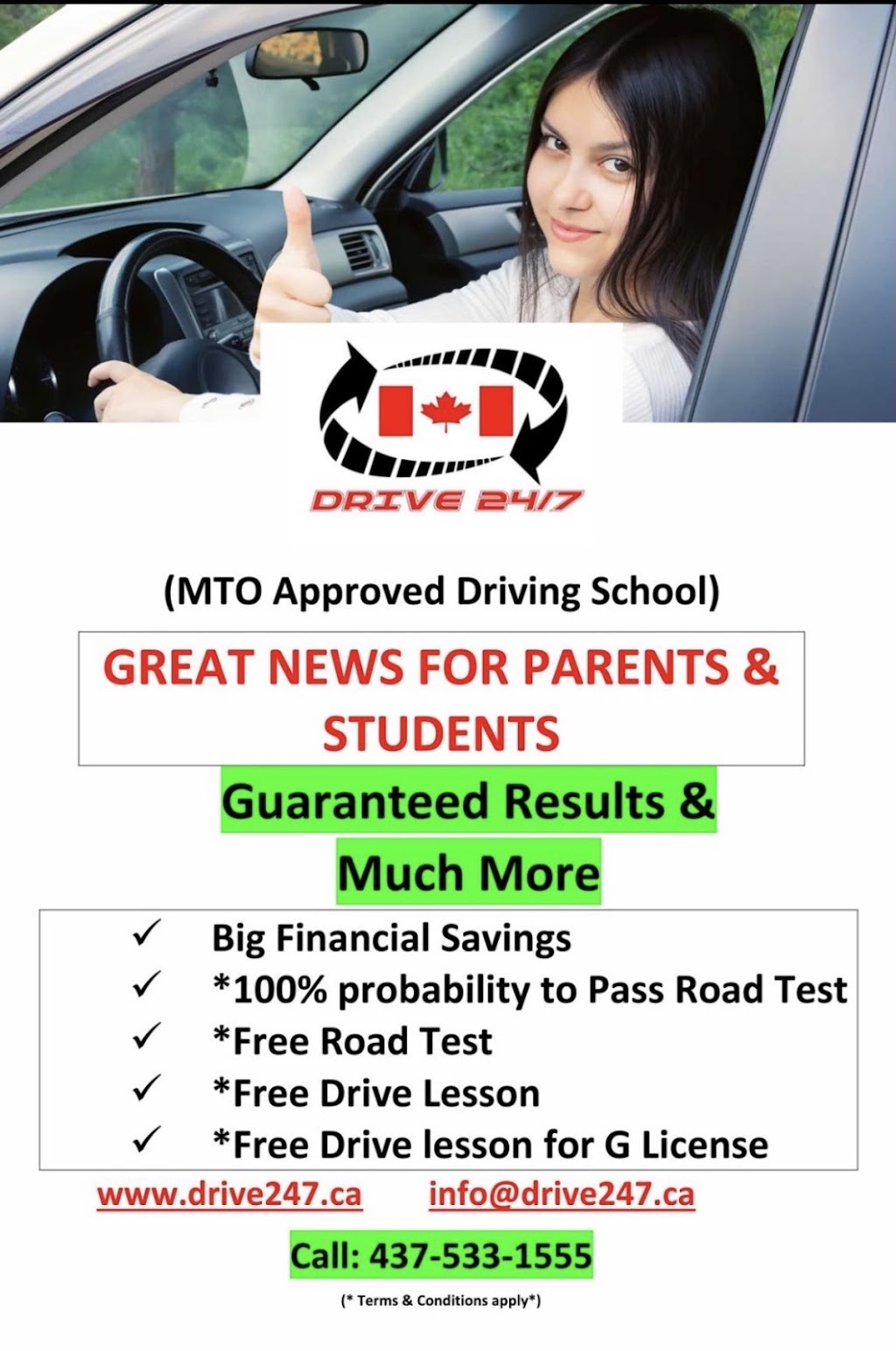 Drive 24/7 Ltd Driving School | 9621 Jane St, Maple, ON L6A 4G5, Canada | Phone: (437) 533-1555