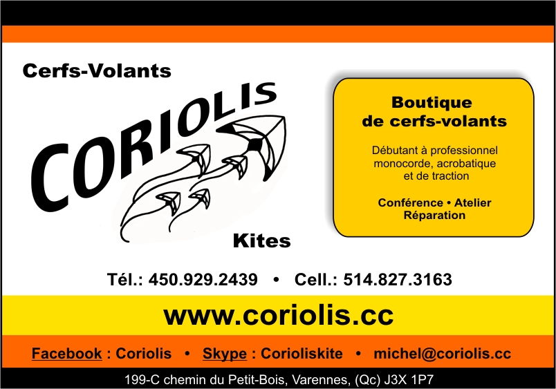 Cerf-Volant Coriolis Kite | 199 Chemin du Petit-Bois Studio C, Varennes, QC J3X 1P7, Canada | Phone: (514) 827-3163