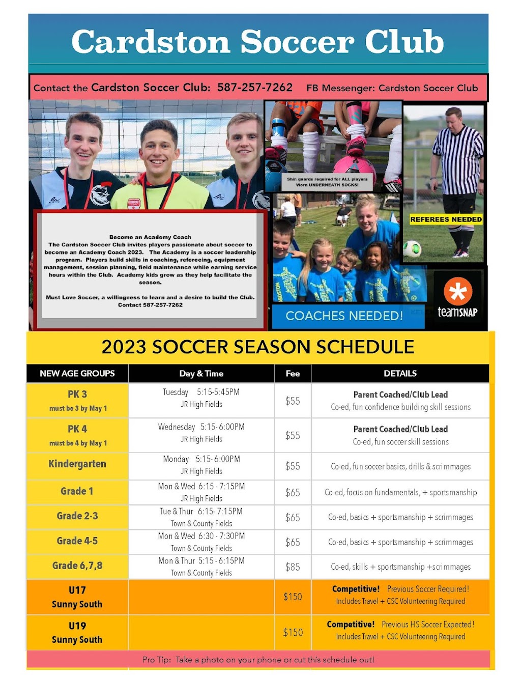 Cardston Soccer Club | Cardston Soccer Park, 5 Avenue East, Cardston, AB T0K 0K0, Canada | Phone: (587) 257-7262