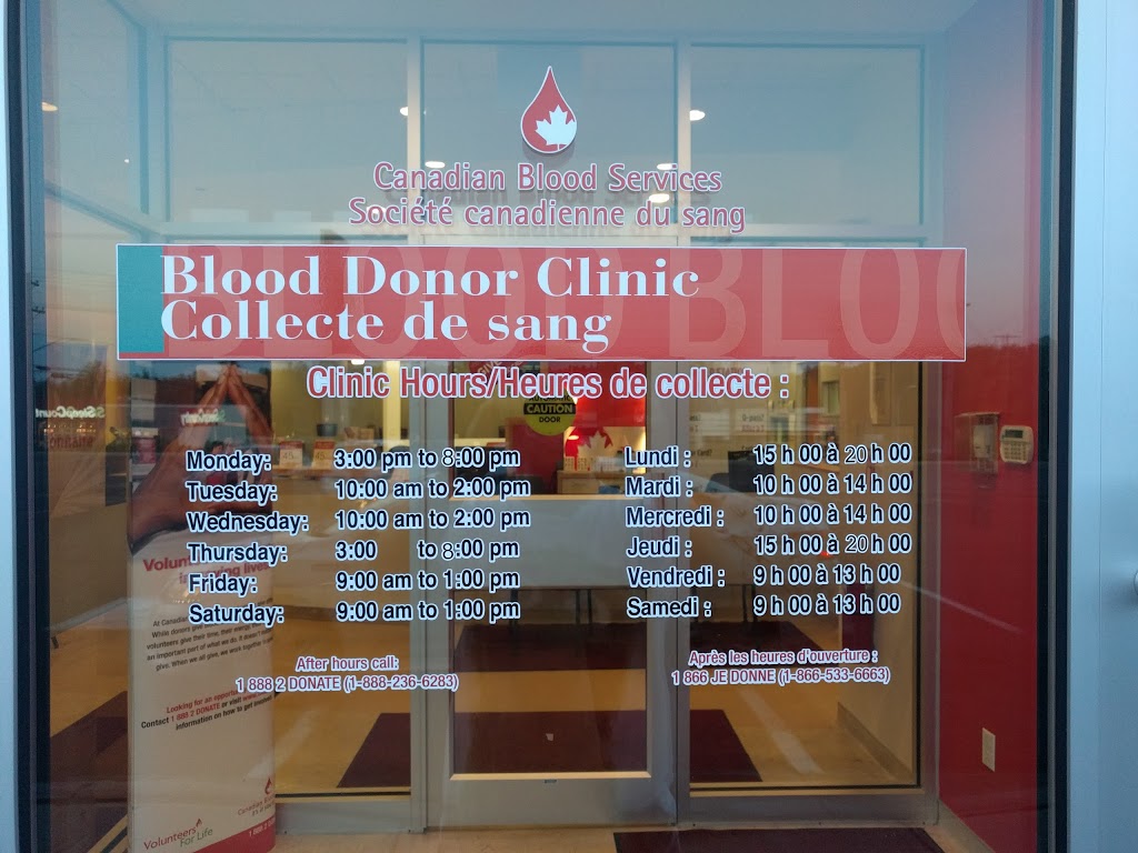 Canadian Blood Services, Moncton | 500 Mapleton Rd, Moncton, NB E1G 0N3, Canada | Phone: (888) 236-6283