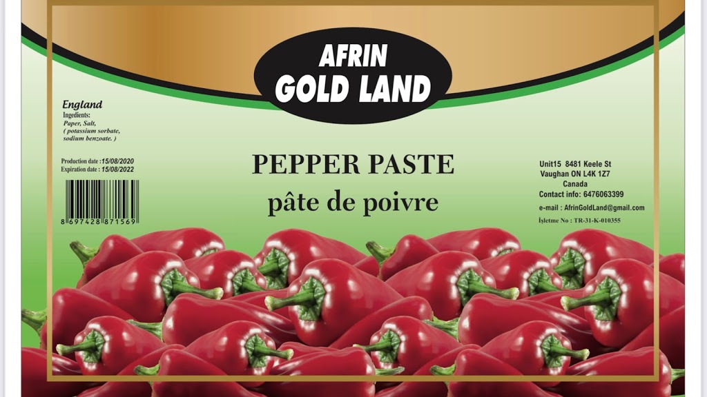 Afrin Gold Land Olive oil | 8481 Keele St #15, Concord, ON L4K 1Z6, Canada | Phone: (647) 606-3399