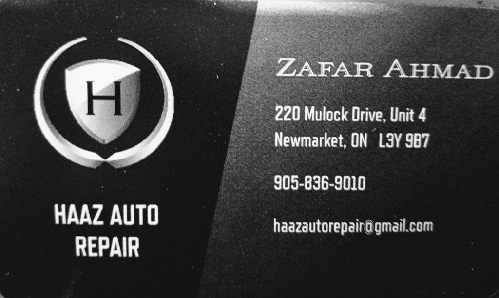 Haaz auto repair | 220 Mulock Dr, Newmarket, ON L3Y 9B7, Canada | Phone: (905) 836-9010