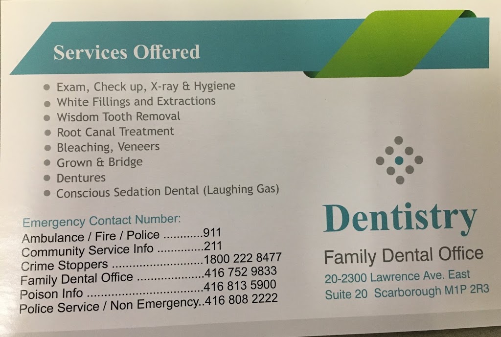 Scarborough Family Dental | 2300 Lawrence Ave E, Scarborough, ON M1P 2R2, Canada | Phone: (416) 752-9833